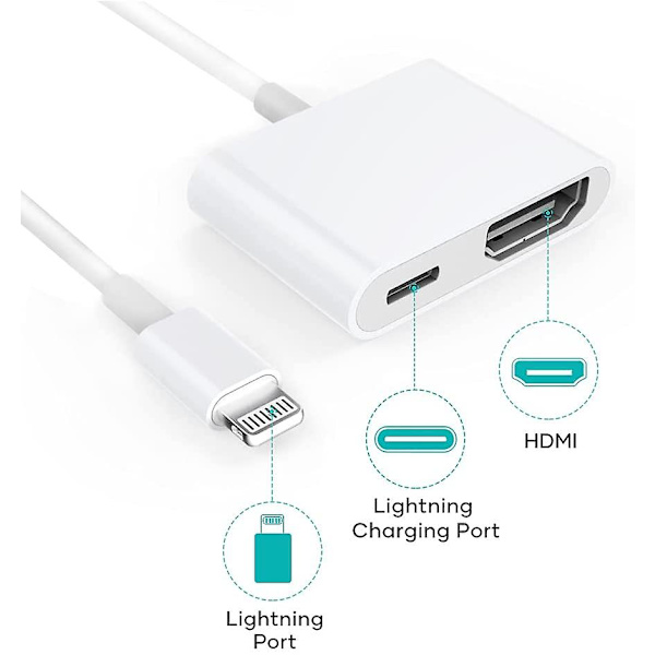 Hdmi-sovitin, hdmi-sovitin yhteensopiva iPhone 1080p Lightning Digital Av:n kanssa