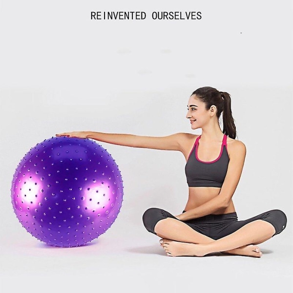 Yogaboldpartikler med luftpumpe Anti-sprængningsstabilitet Balancebold Pilates Fysisk konditionsøvelse Purple 85cm