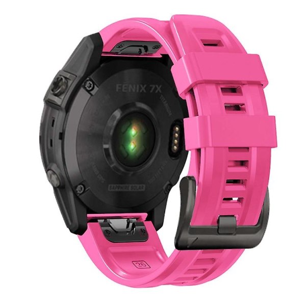 Til Garmin Fenix ​​7 / 6 Pro / 5 Plus 22 mm sort spænde silikone urbånd Pink