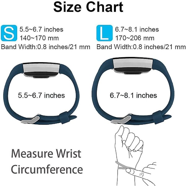 Udskiftningsbånd, der er kompatible med Fitbit Charge 2, Classic & Special Edition justerbare sportsarmbånd dark blue Small