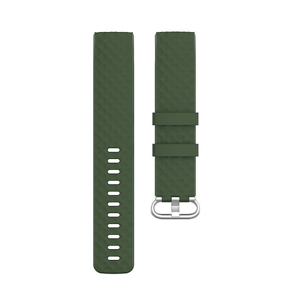 18 mm silverfärgad spänne Tpu watch för Fitbit Charge 4 / Charge 3 Se Olive Green