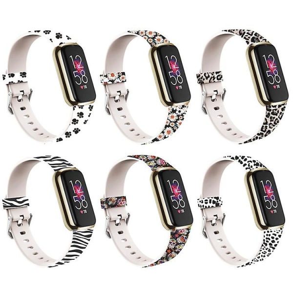 Til Fitbit Luxe Special Edition-tryk af silikoneurrem Zebra