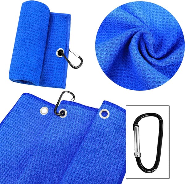 Golf Håndklæder Waffle til Golfposer med Klips - Mikrofiber Rengøringshåndklæde