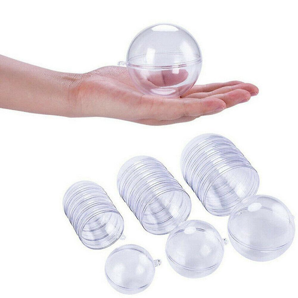 15 st genomskinliga julgranskulor, tomma, fyllbara, julklappsask 30pcs-open balls