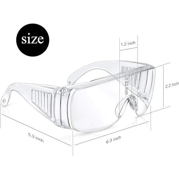 6 Par Säkerhetsglasögon Över Glasögon Skyddsglasögon Klarglas