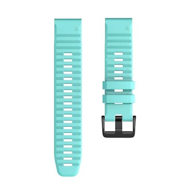 For Garmin Fenix ​​7x / 6x 26mm Smart Watch Quick Release Silicon Watch Band Teal