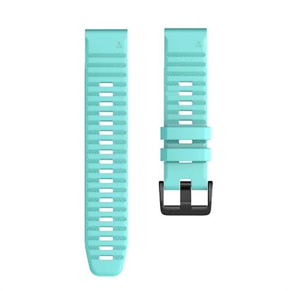 Til Garmin Fenix ​​7x / 6x 26mm Smart Watch Quick Release Silicon Watch Band Teal