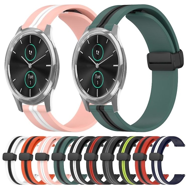 Garminmove Luxe 20 mm:n taittuva magneettilukko watch Olive Green - Black