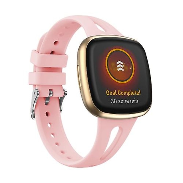 Til Fitbit Versa 3/4 Vanddråbe slankt silikone urbånd Pink