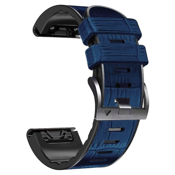 Til Garmin Fenix ​​7x/6x Pro/tactix 7 26mm Crocodile Texture Silikone læderurrem Blue