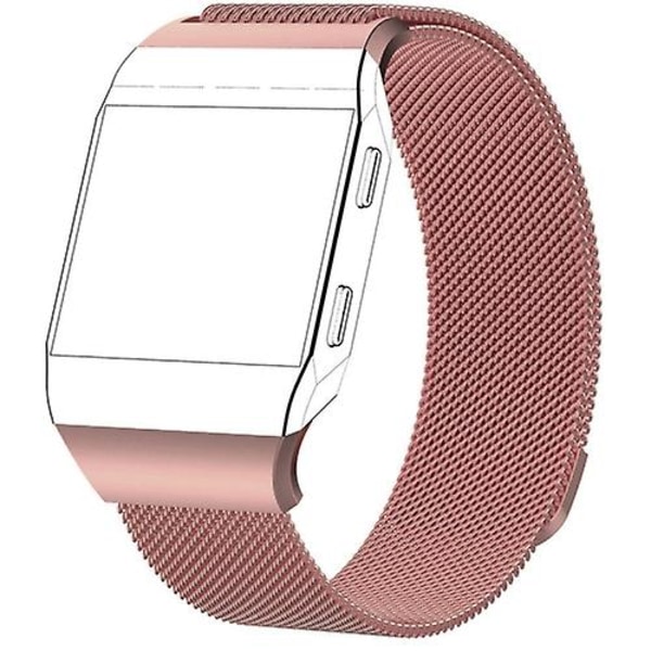 Til Fitbit Ionic Milanese urbånd, stor størrelse: 24x2,2 cm Rose Pink