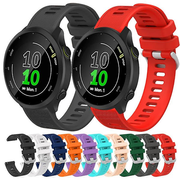 Til Garmin Forerunner 55 20mm Silikone Twill urbånd Red