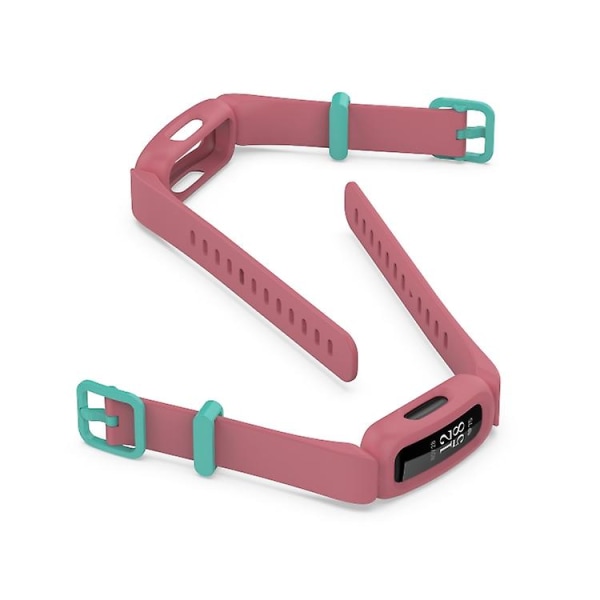 For Fitbit Ace 3 Silikon integrert klokkerem Black Red Buckle