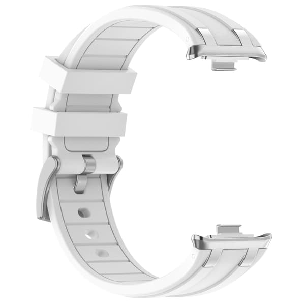 Stropp for Xiaomi Band 9 Pro/Band 8 Pro, ensfarget silikonstropp (hvit)