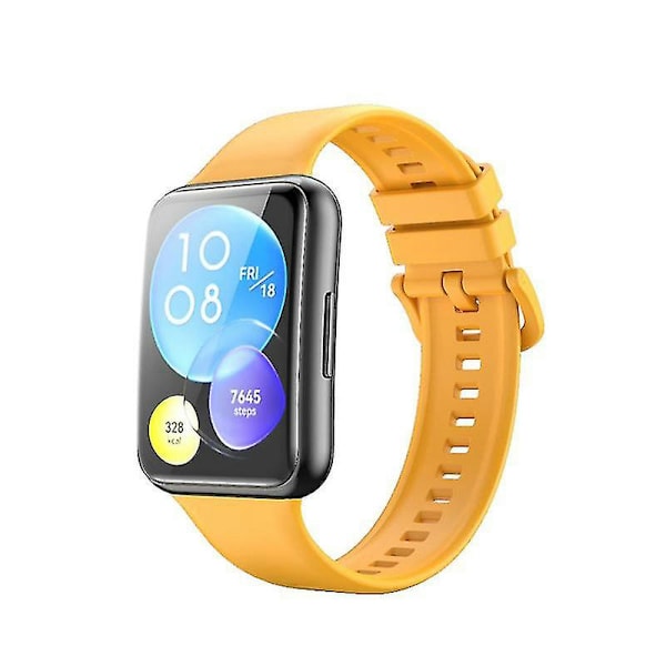 For Huawei Watch Fit 2 Silicone Watch Adjustable Soft Replacement Strap Yellow, Yellow Style F