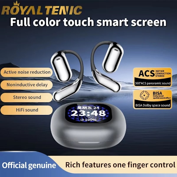 Sandelige Trådløse Bluetooth-Høretelefoner Q16 Pro LCD Touch Screen Ørehage Bluetooth V5.4 Støjreducerende