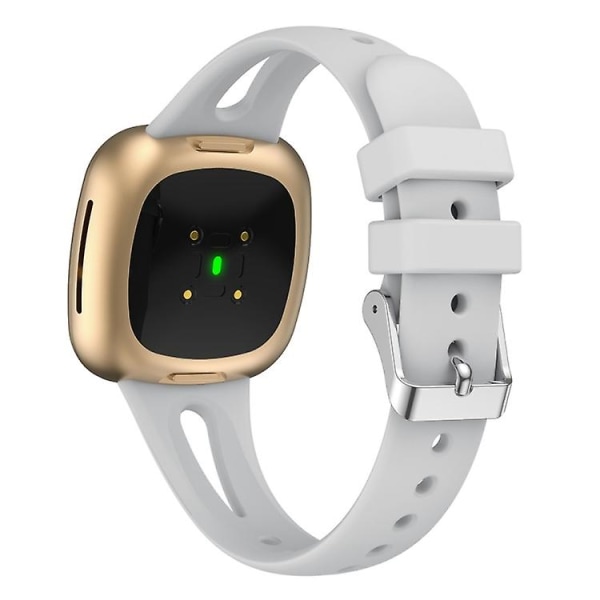Til Fitbit Versa 3/4 Vanddråbe slankt silikone urbånd Grey