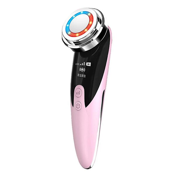 Ansigtsmassager Hudforyngelse Radio Mesoterapi LED Ansigtsløftning Skønhedsvibration Rynkefjernelse Anti-aging Pink