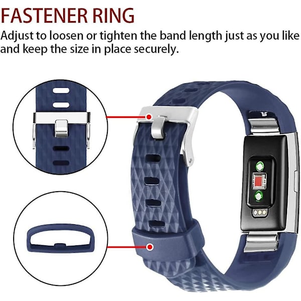 Udskiftningsbånd, der er kompatible med Fitbit Charge 2, Classic & Special Edition justerbare sportsarmbånd navy Large