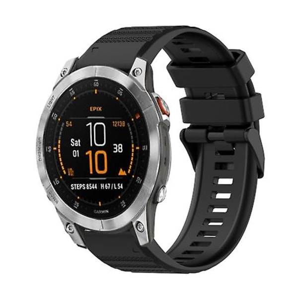 For Garmin Epix Gen 2 22 mm horisontal tekstur silikonklokkerem med fjerningsverktøy Black