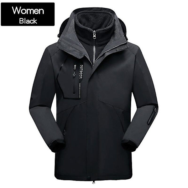 Dame Ski Wear Winter Warm Ski Hettegenser Sett Vindtett Vanntett 3 I 1 jakke gray l