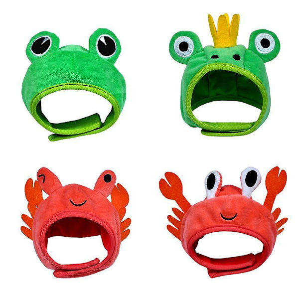 Rolig katthatt Söt krabba Groda Pet Hatt Valp Katt Dress Up Kostym Jul Cosplay Varma huvudbonader Härlig stil red2 L