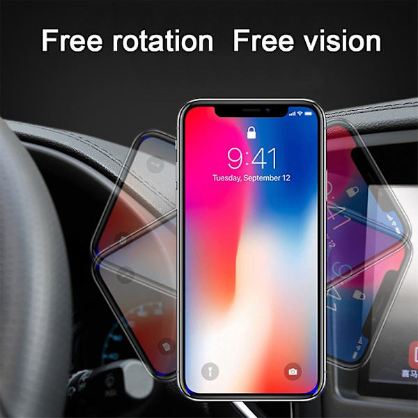 360 graders roterende cd-port biltelefonholder firkantet magnet cd-slot magnetisk bilmontering, til mobiltelefoner og minitablets med hurtig swift-snap te