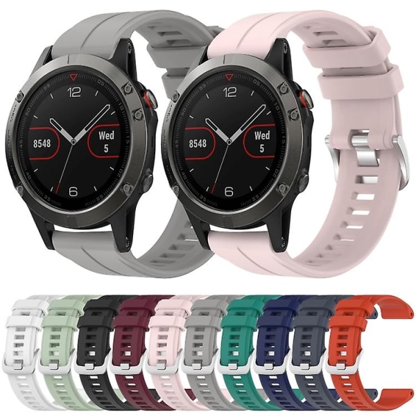 För Garmin Fenix ​​5 22mm enfärgad watch Pink
