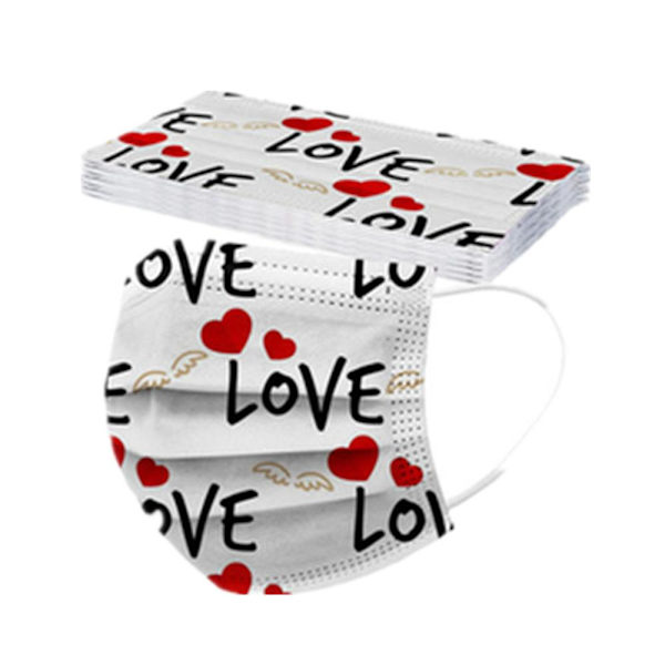 Voksenhjerte engangsmaske Valentinsdag maske til ansigtscosplay festmaske A5