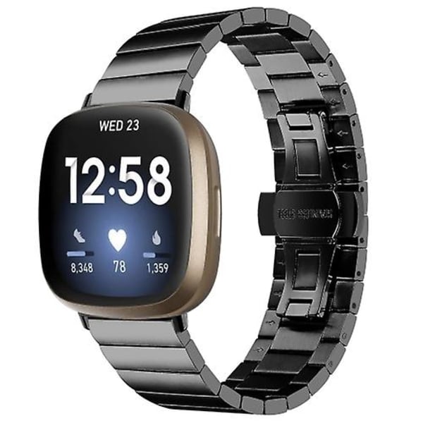 Fitbit Versa 3 / Sense Universal Butterfly watch Black