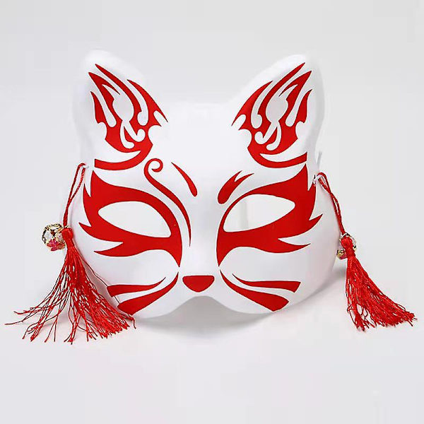 Fox Cosplay Mask Half Face Cat Mask Til Julefest Kostyme Japansk Kitsune Mask Kabuki Masquerade Cat 8