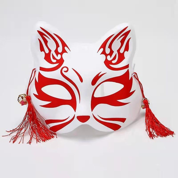 Fox Cosplay -naamio Half Face Cat Mask Joulujuhla-asu Japanilainen Kitsune Mask Kabuki Masquerade Cat 8