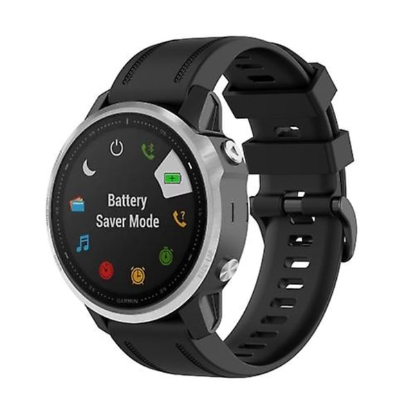 Til Garmin Fenix ​​6s 20mm Quick Release Official Texture Armbåndsurrem med plastikknap Black