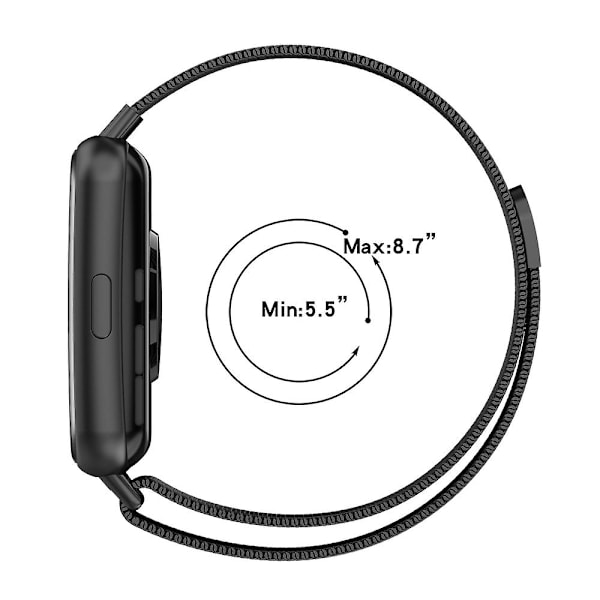 Milanese magnetiskt spänne armbandsrem för Huawei Watch Fit 2 Sports Andningsbart ersättningsarmband för Huawei Watch Fit 2 Black blue