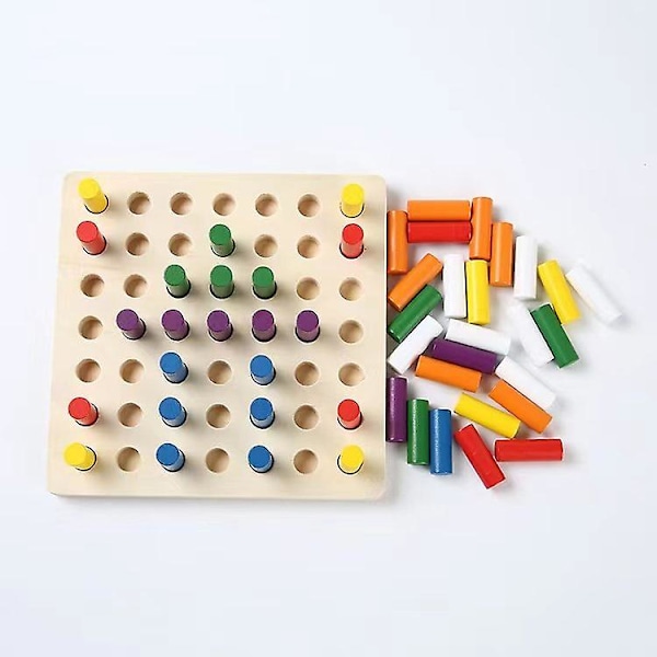 Træsortering Legetøj Stablet Spil Farvede Geometriske Blokke Montessori Sensorisk Legetøj 49pcs