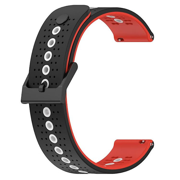 Til Garminmove Luxe 20 mm tricolor åndbart silikone urbånd Black-Red-White