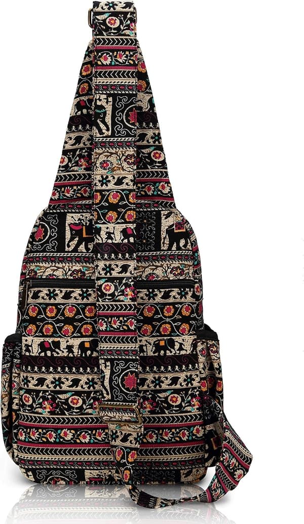 Håndveske for kvinner Elefant lerret stor boho ryggsekk