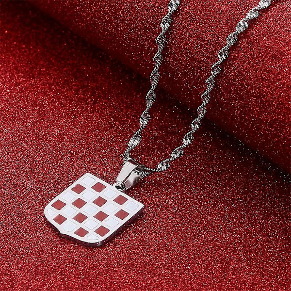 Kroatian lipun riipus kaulakoru naisille Kroatialainen koru Rhodium Plated