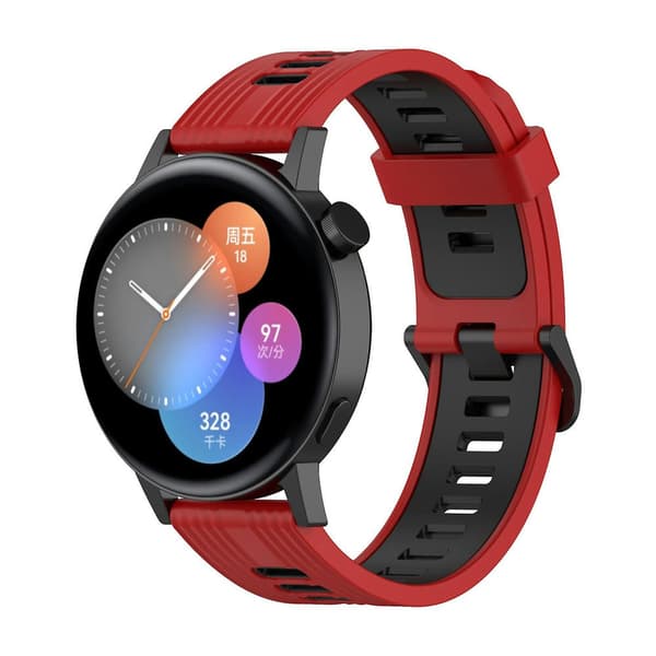 Silikonrem for Huawei Watch GT 3 42mm 2 Red Black