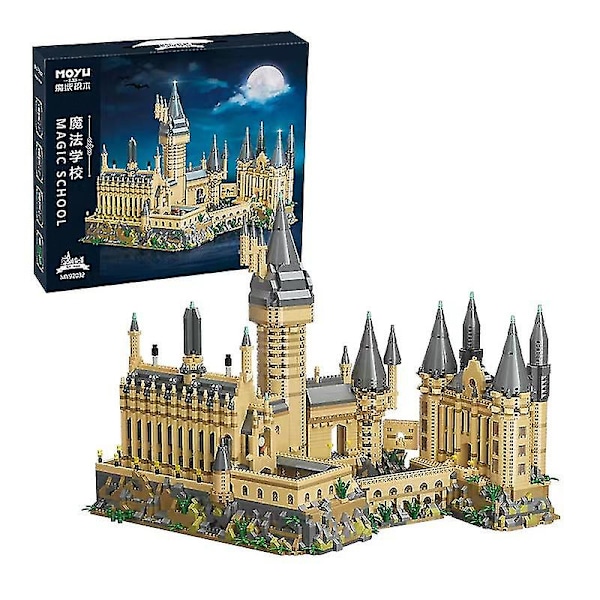 Store Hogwarts Slot Mikropartikel byggeklodser Samlet legetøj Store bygningsdekorationer Børnelegetøj