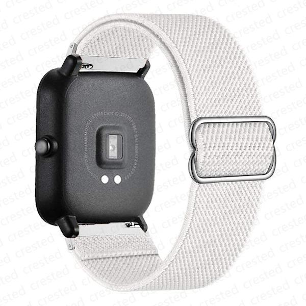 20mm/22mm band för Amazfit Gts 4//2/2e/3/gts2 Mini/gtr 4/3/ pro/gtr2/47mm/stratos Nylon Elastiskt watch Amazfit bipsband white 22mm