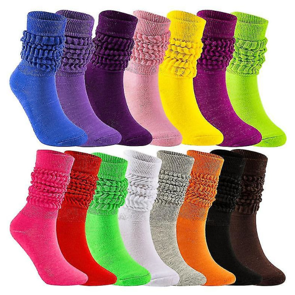 Scrunch strumpor för kvinnor Bomull Slouch Sock, Kvinna Knähög Boot Sock