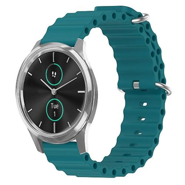 Til Garminmove Luxe 20 mm Ocean Style Silikone ensfarvet urbånd Green
