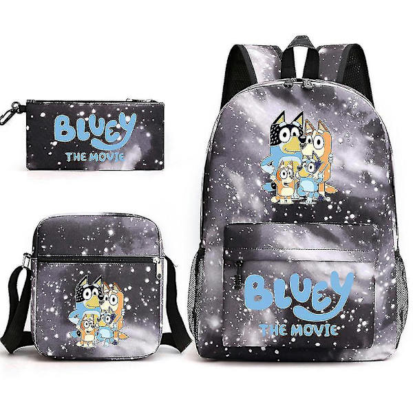 Bluey Tredelad skolväska ryggsäck Starry Black  3