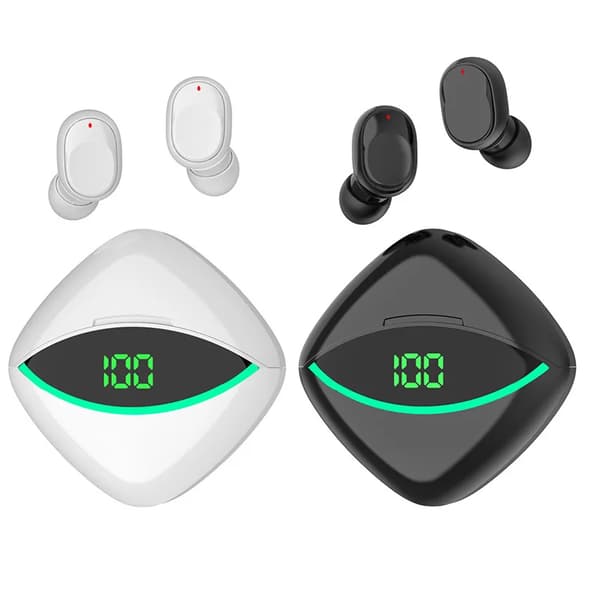 Ægte Trådløse Bluetooth Høretelefoner - In-ear digital display, høj lydkvalitet, lang batterilevetid