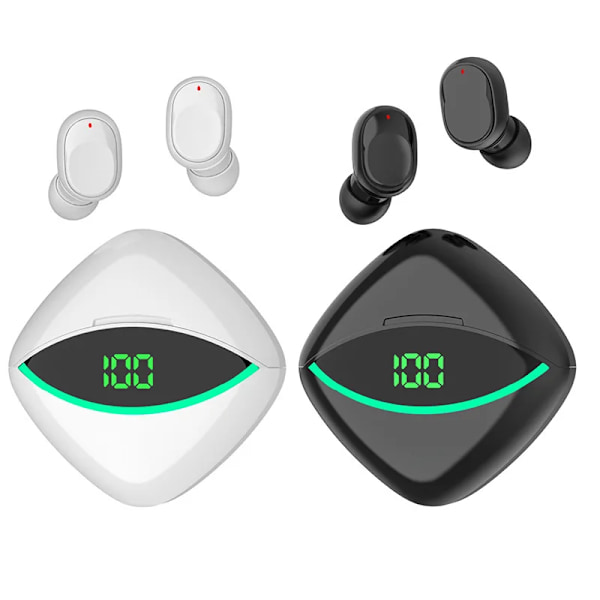 Sann trådlösa Bluetooth-hörlurar In-ear digital display, hög ljudkvalitet, lång batteritid
