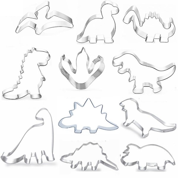 Dinosaurie-kakform, fondant-kakform för barn som bakar kakor 11pcs