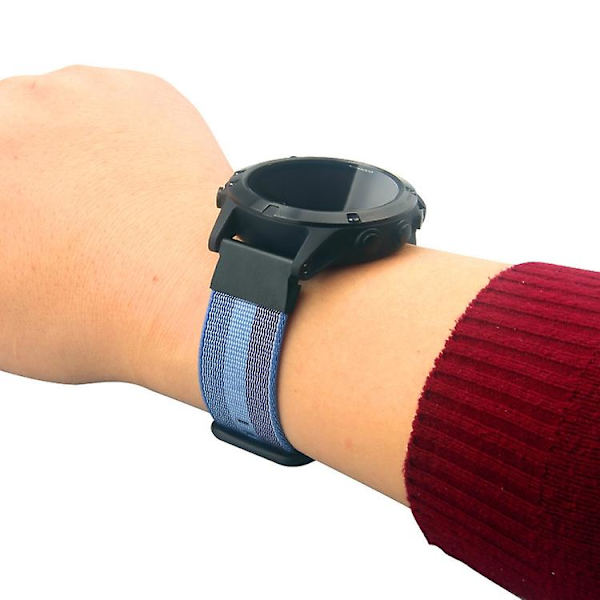 For Garmin Fenix ​​5 Quick Release Nylon Watch Band Lake Blue