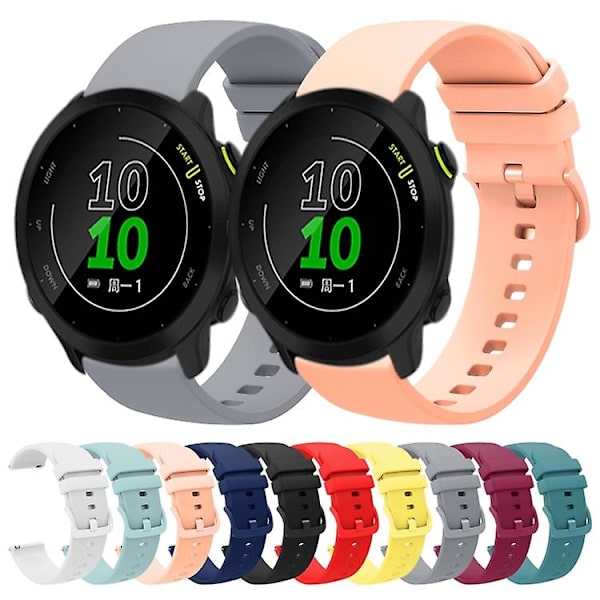Til Garmin Forerunner 158 20mm ensfarvet blød silikone urrem Pink