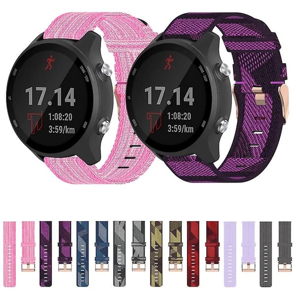 För Garmin Forerunner 645 20mm Nylon Woven Watch Band Blue